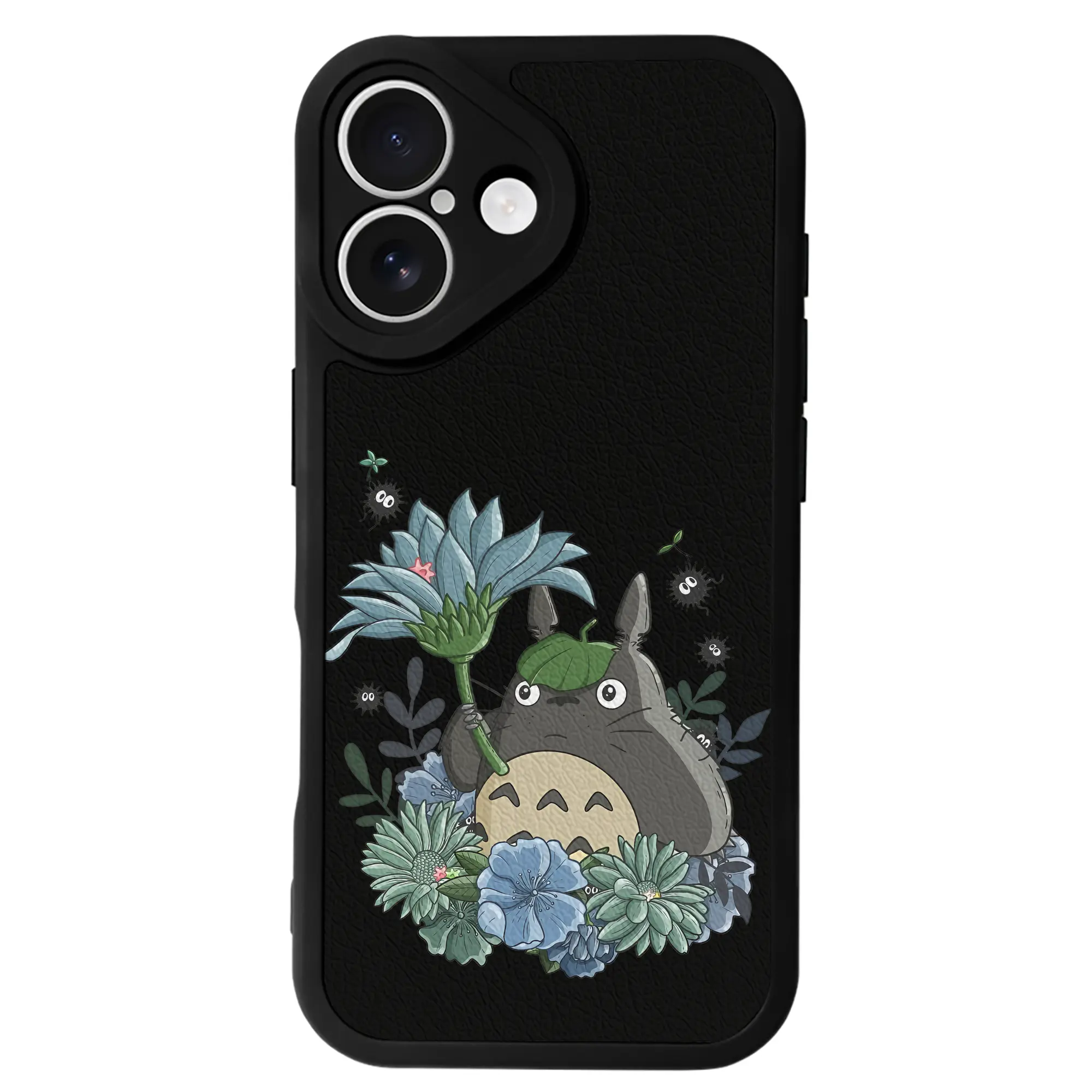 となりのトトロ グッズ トトロ - IPhone 16シリーズ対応 ・ シリコンスマホケース ・ レザー調 ・ 高精度フィット ・ 耐衝撃 ・ ワイヤレス充電対応 ・ 精密カット